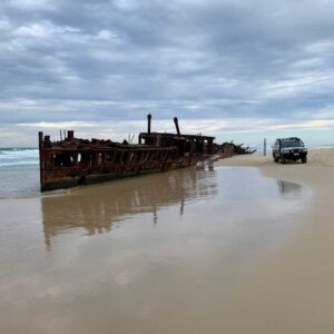 Real-4x4-Adventures-Fraer-Island---K'Gari-21-Maheno-wreck-with-Landcruise